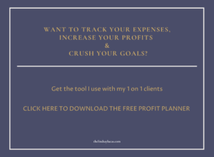An image promoting a free tool for wedding venues reads, "Want tot track your expenses, increase your profits & crush your goals? Get the tool I use with my 1 on 1 clients. Click here to download the free profit planner"
