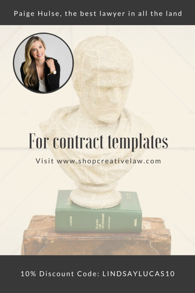Visit ShopCreativeLaw.com for contract templates